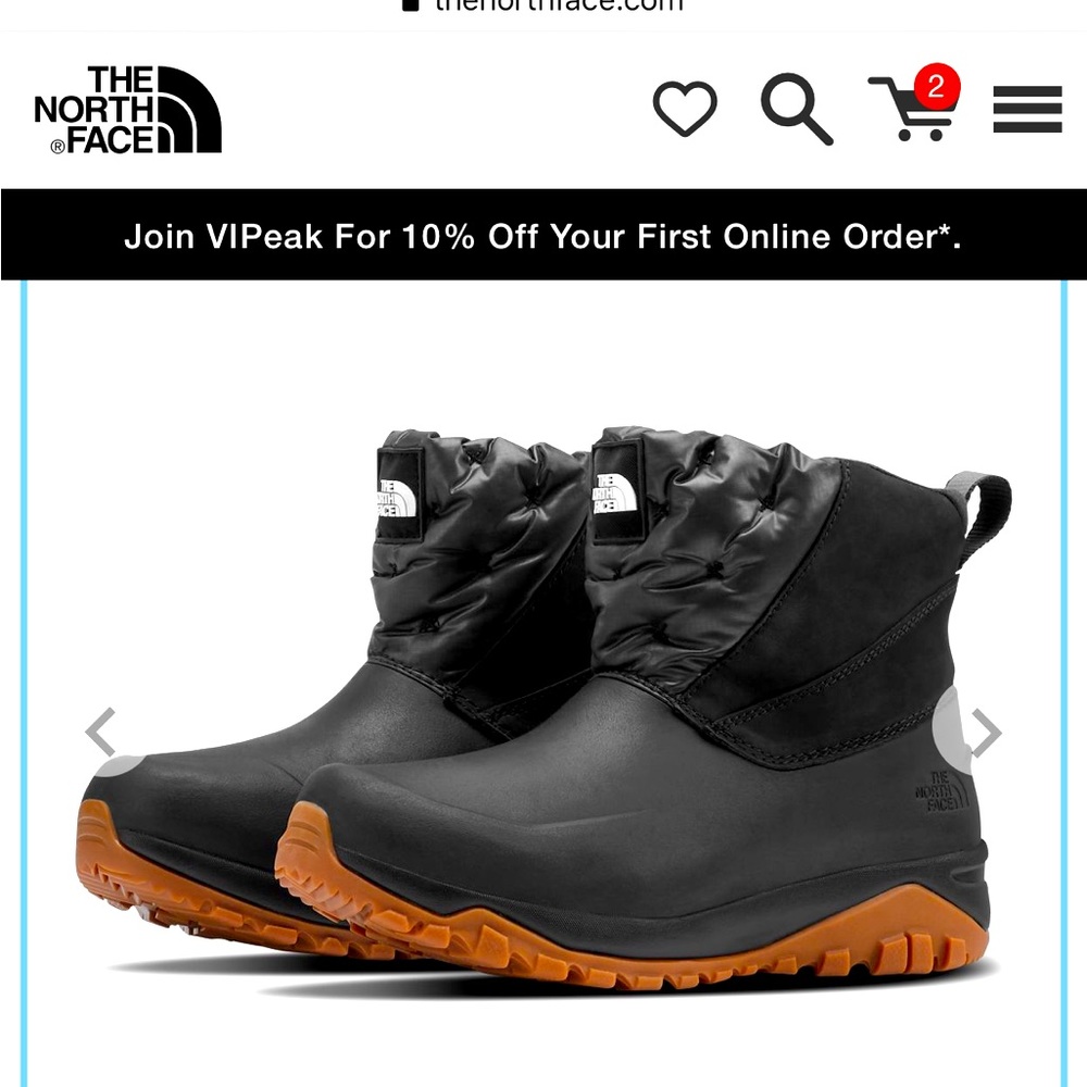 The NorthFace winter rain boots. Size 7 Color: Black